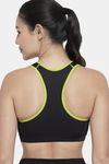 Amante Padded Moisture Wicking Sports Bra - Black — thumbnail 3