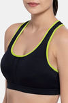 Amante Padded Moisture Wicking Sports Bra - Black — thumbnail 4
