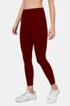 Amante High Rise Anti Microbial Leggings - Burgundy — thumbnail 2