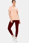 Amante High Rise Anti Microbial Leggings - Burgundy — thumbnail 5