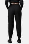 Amante Mid Rise Cotton Joggers - Black — thumbnail 3