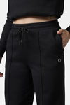 Amante Mid Rise Cotton Joggers - Black — thumbnail 4