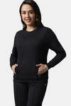 Amante Cotton Sweatshirt - Black — thumbnail 2