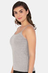 Amante Cotton Camisole - L GREY MELANGE — thumbnail 2