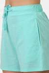 Amante Knit Cotton Blend Shorts - Aruba Blue — thumbnail 3