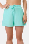 Amante Knit Cotton Blend Shorts - Aruba Blue — thumbnail 4