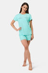 Amante Knit Cotton Blend Shorts - Aruba Blue — thumbnail 5