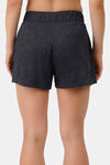 Amante Knit Cotton Blend Shorts - Charcoal — thumbnail 3