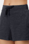 Amante Knit Cotton Blend Shorts - Charcoal — thumbnail 4