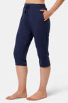 Amante Knit Cotton Blend Capri - Navy — thumbnail 2