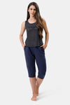 Amante Knit Cotton Blend Capri - Navy — thumbnail 5