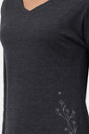 Amante Knit Cotton Blend Top - Charcoal — thumbnail 4