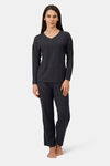 Amante Knit Cotton Blend Top - Charcoal — thumbnail 5