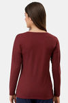 Amante Knit Cotton Blend Top - Maroon — thumbnail 3