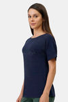 Amante Knit Cotton Blend Top - Navy — thumbnail 2