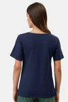 Amante Knit Cotton Blend Top - Navy — thumbnail 3