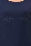 Amante Knit Cotton Blend Top - Navy — thumbnail 4