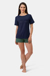 Amante Knit Cotton Blend Top - Navy — thumbnail 5