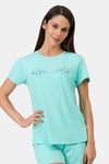 Amante Knit Cotton Blend Top - Aruba Blue — thumbnail 1