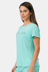 Amante Knit Cotton Blend Top - Aruba Blue — thumbnail 2