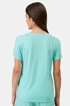 Amante Knit Cotton Blend Top - Aruba Blue — thumbnail 3