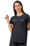 Amante Knit Cotton Blend Top - Charcoal — thumbnail 4