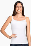Amante Cotton Elastane Camisole - White — thumbnail 1
