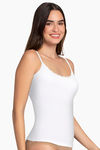 Amante Cotton Elastane Camisole - White — thumbnail 2