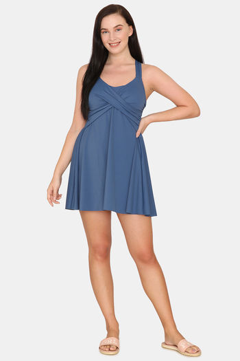 Amante Nylon Elastane Slip-On Swimdress - Globe — image 4