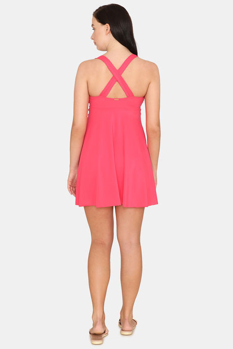 Amante Nylon Elastane Slip-On Swimdress - Maui Rose — image 3