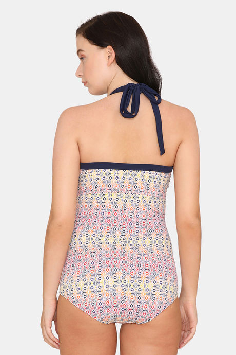 Amante Polyamide Elastane Tie-On Maillot - Ethnic Print — image 3