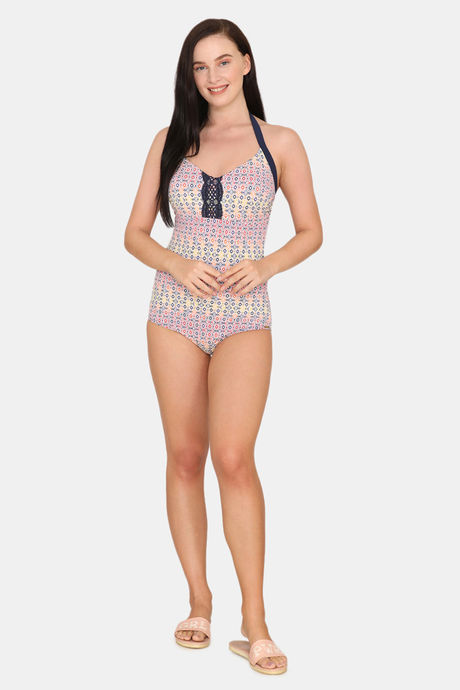 Amante Polyamide Elastane Tie-On Maillot - Ethnic Print — image 4