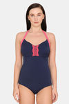 Amante Polyamide Elastane Tie-On Maillot - New Navy — thumbnail 1