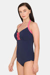 Amante Polyamide Elastane Tie-On Maillot - New Navy — thumbnail 2