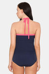 Amante Polyamide Elastane Tie-On Maillot - New Navy — thumbnail 3
