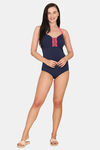 Amante Polyamide Elastane Tie-On Maillot - New Navy — thumbnail 4
