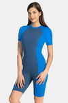 Amante Nylon Zipper Maillot - Blue — thumbnail 2