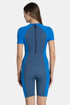 Amante Nylon Zipper Maillot - Blue — thumbnail 3