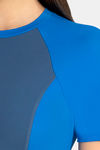 Amante Nylon Zipper Maillot - Blue — thumbnail 4