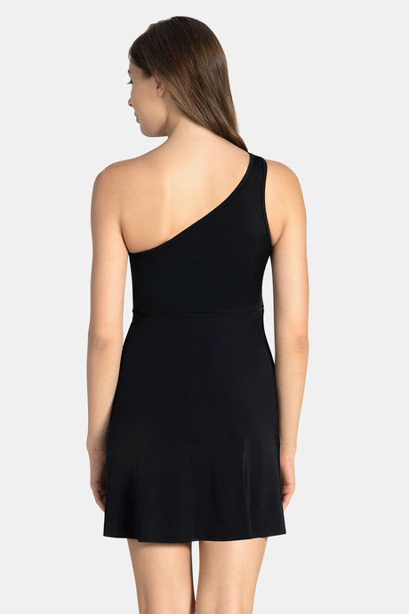 Amante Nylon Slip-On Swimdress - Black — image 3