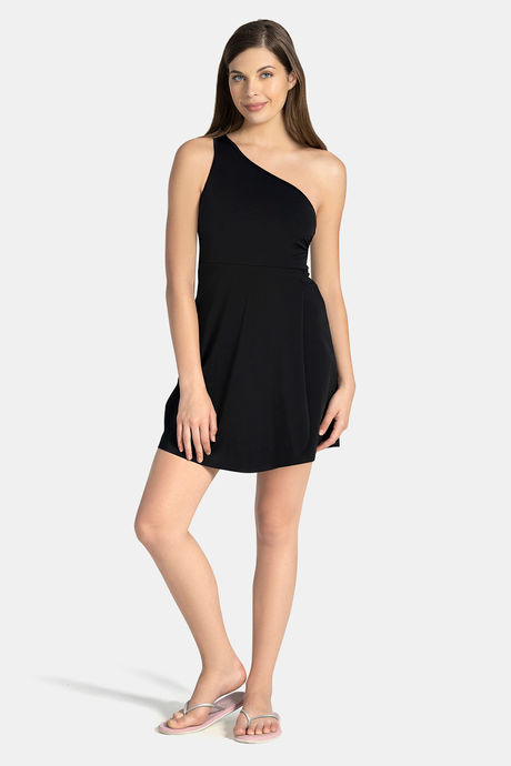 Amante Nylon Slip-On Swimdress - Black — image 6