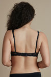 Zivame Luxe Lace Single Layered Wired Medium Coverage Lace Bra-Black — thumbnail 3