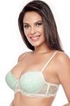 Zivame Lace Embrace Convertible Straps Extreme Push Up Bra-Offwhite and Green — thumbnail 1