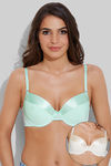 Zivame Pack of 2 Satin Edge T-shirt Bra- Skin n Green — thumbnail 7