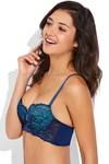 Zivame Cuppa Contrast Padded Longline Bra- Black n Blue — thumbnail 3