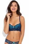 Zivame Cuppa Contrast Padded Longline Bra- Black n Blue — thumbnail 5