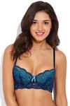 Zivame Cuppa Contrast Padded Longline Bra- Black n Blue — thumbnail 6