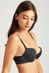 Zivame Laser Wings Smooth Lace Gentle Lift Pushup Bra- Dark Grey — thumbnail 3