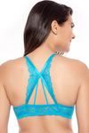 Zivame Naughty Neon Gentle Push Up Front Open Bra With Butterfly Back-Blue — thumbnail 3