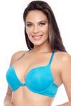 Zivame Naughty Neon Gentle Push Up Front Open Bra With Butterfly Back-Blue — thumbnail 4